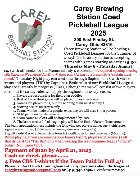 Final stretch of Summer League Registration &amp; Sign ups for 2025. Flyers shown below provide details to the season.  In order to simplify the process to register a team these 3 things are needed: FULL PAYMENT, CAPTAINS NAME &amp; CELL#. Rosters can be handled prior to league play.