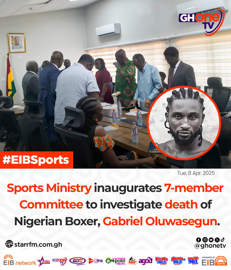 ghonetv's tweet photo. Sports Ministry inaugurates 7-member Committee to investigate death of Nigerian Boxer...  

#GHOneNews #EIBNetwork 
#GHOneTV #EIBSports https://t.co/kf4fzPuIfO