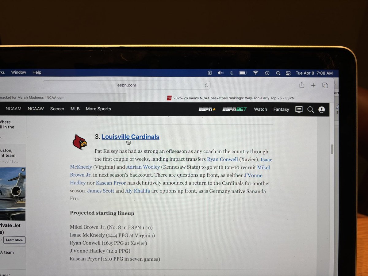 Louisville ranked #3 in ESPN way-too-early top-25 for 2026 … “C - A - R - D - S… CARDS!” ⁦<a href="/ericcrawford/">Eric Crawford</a>⁩ ⁦<a href="/LachTalk/">Lachlan McLean 📺</a>⁩ ⁦<a href="/RealCardGame/">Kelly Dickey</a>⁩ ⁦<a href="/theACC/">The ACC</a>⁩ ⁦<a href="/KySportsRadio/">Matt Jones</a>⁩ ⁦<a href="/TheCardConnect/">Nick Coffey</a>⁩ ⁦<a href="/CardChronicle/">Mike Rutherford</a>⁩