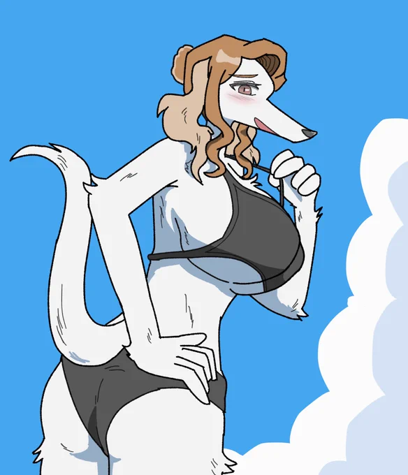 今まで描いた水着メスケモ最近になってようやく背景の描き方が安定してきた 