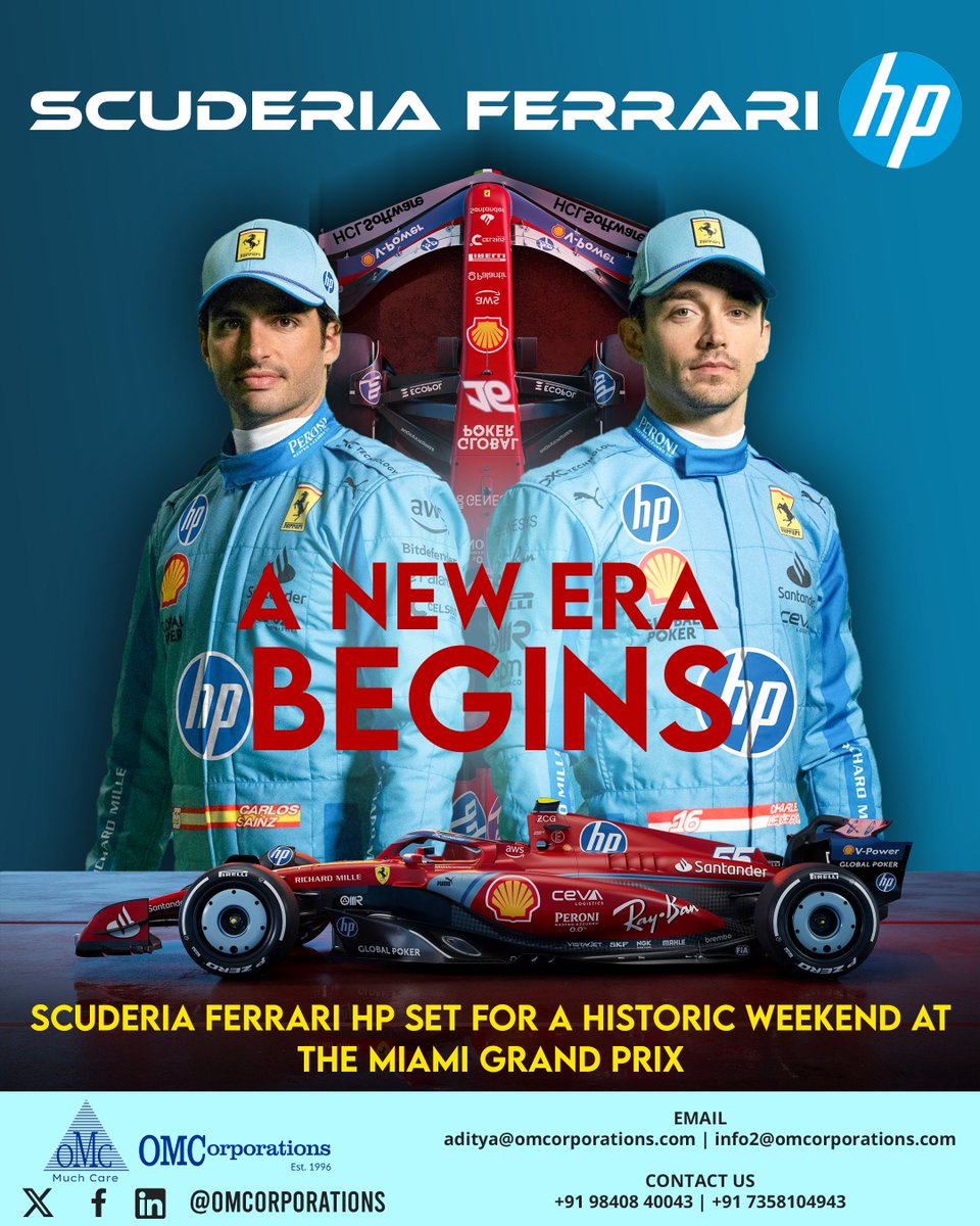 🏎️ OM Corporations Celebrates a Milestone Moment in Formula 1!
#OMCorporations #ScuderiaFerrariHP #MiamiGP2024 #FerrariXHP #Formula1 #F1News #FerrariHeritage #HPInnovation #F1Academy #WomenInMotorsport #CharlesLeclerc #CarlosSainz #EsportsRacing #AzzurroLaPlata #AzzurroDino