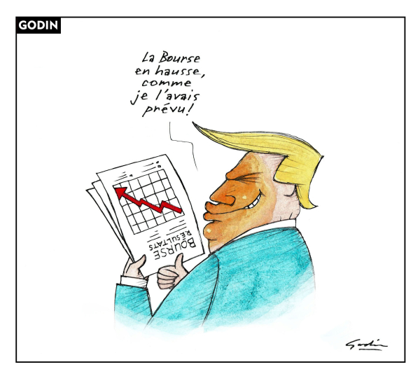 Le regard de notre caricaturiste Godin sur l'actualité du 8 avril 2025 👉bit.ly/4i3A3un