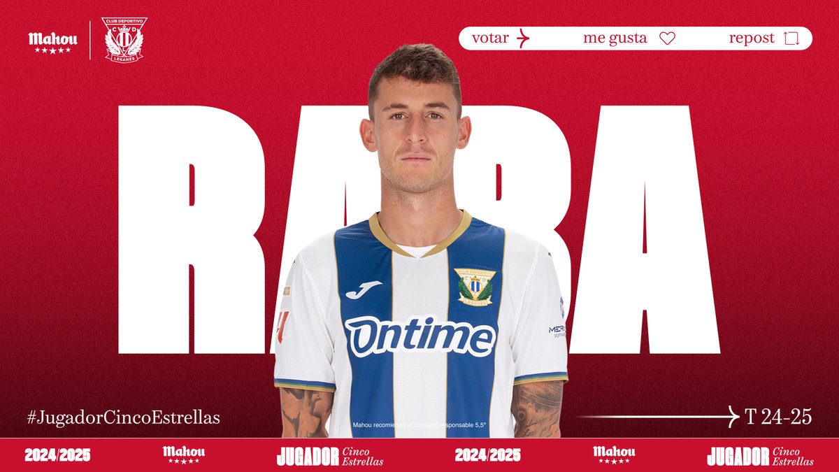 futbolmahou's tweet photo. RT o MG si crees que Dani Raba ha sido el #JugadorCincoEstrellas del @CDLeganes en marzo. (3/6) https://t.co/AdZGLb859k