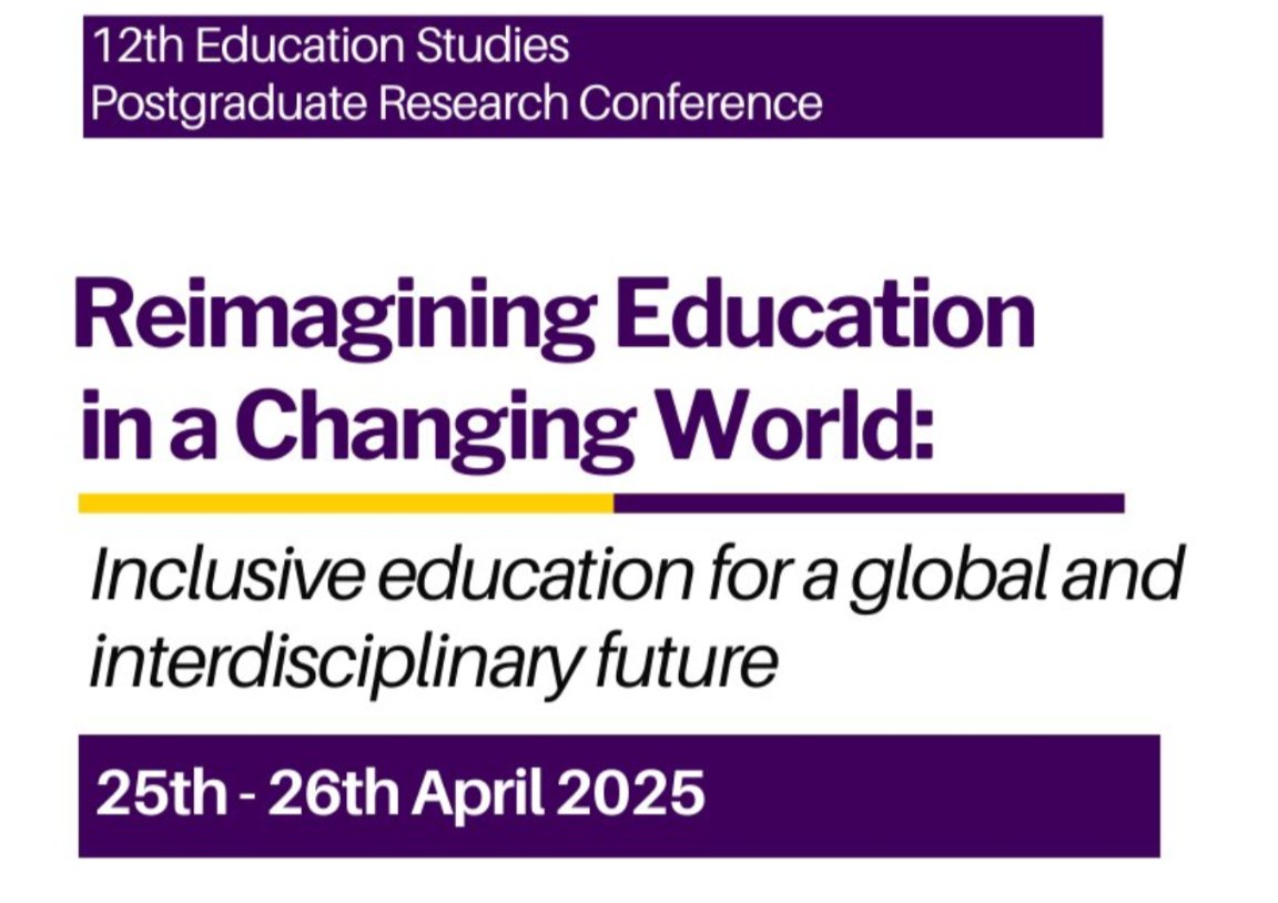 Geoff Lewis (@geofflewis_) on Twitter photo The Warwick Education Studies Postgraduate Research Conference will be taking place at the end of April. FREE to attend and lots of excellent speakers at the cutting edge of educational research. Further details and registration here: warwick.ac.uk/fac/soc/ces/ne…
<a href="/WarwickESConf/">Warwick Education Studies Research Conference 2025</a> The Warwick Education Studies Postgraduate Research Conference will be taking place at the end of April. FREE to attend and lots of excellent speakers at the cutting edge of educational research. Further details and registration here: warwick.ac.uk/fac/soc/ces/ne…
<a href="/WarwickESConf/">Warwick Education Studies Research Conference 2025</a>