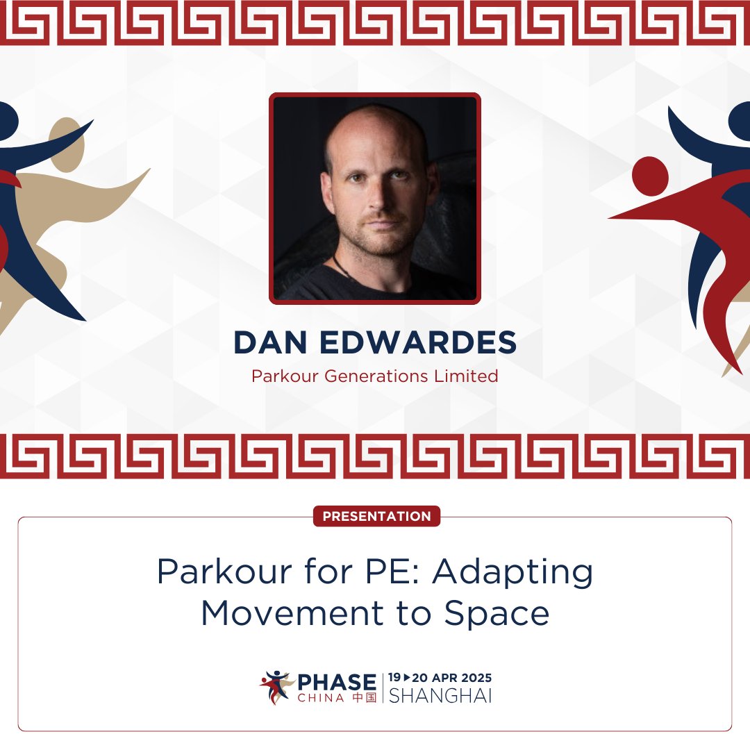 PHASE (@phaseglobal) on Twitter photo More international speakers at PHASE China 2025! Hear from Dan Edwardes <a href="/DanEdwardes/">Dan Edwardes</a> on "Parkour for PE: Adapting Movement to Space" zurl.co/On18Z this April.
🗓️ Pre-conference | 17-18 April 2025
🗓️ Main Conference | 19-20 April 2025
📍Shanghai American School (Pudong More international speakers at PHASE China 2025! Hear from Dan Edwardes <a href="/DanEdwardes/">Dan Edwardes</a> on "Parkour for PE: Adapting Movement to Space" zurl.co/On18Z this April.
🗓️ Pre-conference | 17-18 April 2025
🗓️ Main Conference | 19-20 April 2025
📍Shanghai American School (Pudong