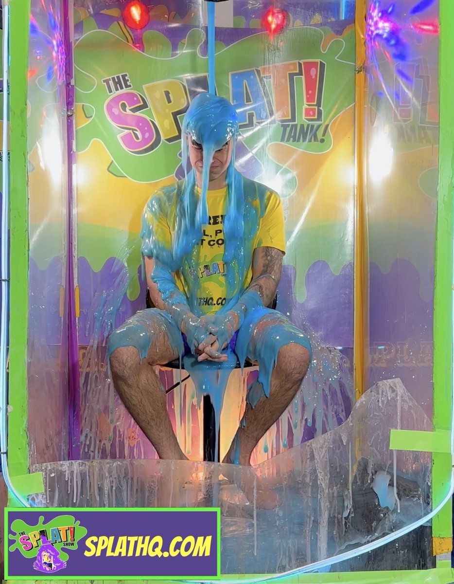 TheSplatShow's tweet photo. Bigzee’s reaction to getting gunged for the first time ever….😂
Catch Bigzee in The Gunge Tank here today https://t.co/SqwYpsl6Rp
#Gunge #GungeTank #Gunged #SplatHQ #Slimed #Slime #SplatShow https://t.co/xPx8l9FTsy