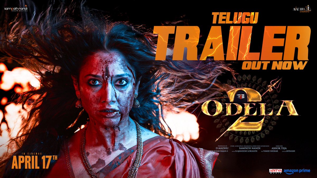 Saravanaravikumar (@saravanaspb) on Twitter photo The epic battle between the divine and the devil begins 💥
Witness the mighty power of the SHIVA SHAKTI 🔱❤🔥
#Odela2Trailer out now!
▶️ youtu.be/76oCSUojxXI
#Odela2 GRAND WORLDWIDE RELEASE ON APRIL 17th.
#Odela2onApril17
<a href="/tamannaahspeaks/">Tamannaah Bhatia</a> <a href="/IamSampathNandi/">Sampath Nandi</a> The epic battle between the divine and the devil begins 💥
Witness the mighty power of the SHIVA SHAKTI 🔱❤🔥
#Odela2Trailer out now!
▶️ youtu.be/76oCSUojxXI
#Odela2 GRAND WORLDWIDE RELEASE ON APRIL 17th.
#Odela2onApril17
<a href="/tamannaahspeaks/">Tamannaah Bhatia</a> <a href="/IamSampathNandi/">Sampath Nandi</a>