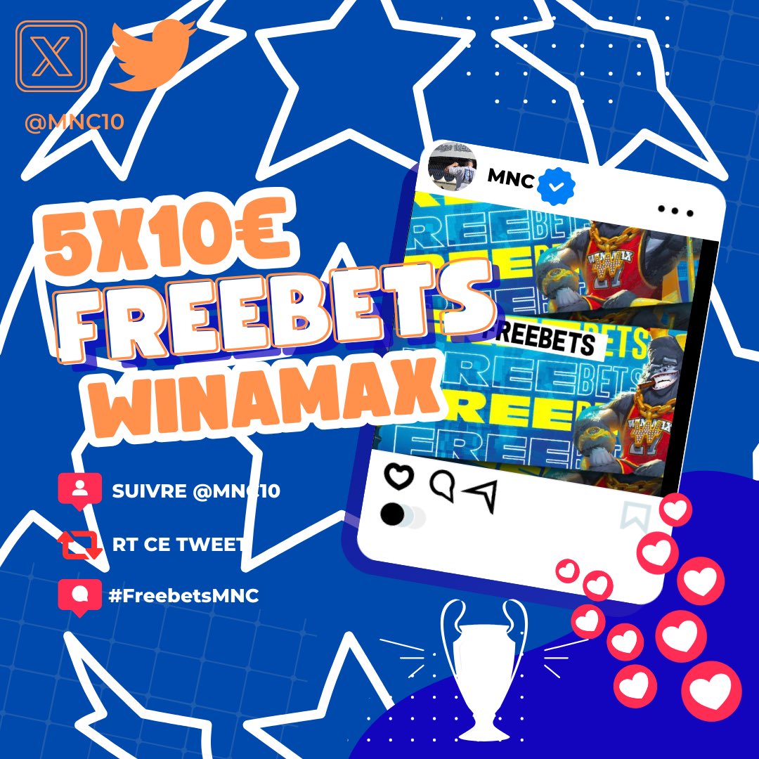 🎁☀️ Concours LDC 5x10€ Freebets Winamax à gagner 🏆 

✅ RT &amp; commente ton pseudo Winamax ! 

💬 Commente #FreebetsMNC  

❤️ Suivre <a href="/Mnc10_/">MNC</a> 

⏰ Tirage ce soir 20h