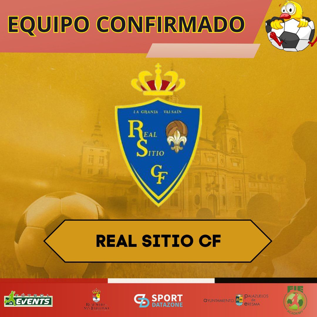 ⏳ En menos de un mes empieza la 16ª edición de la <a href="/realsitiocup/">Real Sitio Cup</a>

🟠 En esta ocasión podemos confirmar al Real Sitio CF

💙💛 Un placer contar con vosotros ¡Mucha suerte! 

#RSC2025 #realsitiocup2025 #LaGranja #RealSitiodeSanIldefonso #palazuelosdeeresma 
#futbolbase