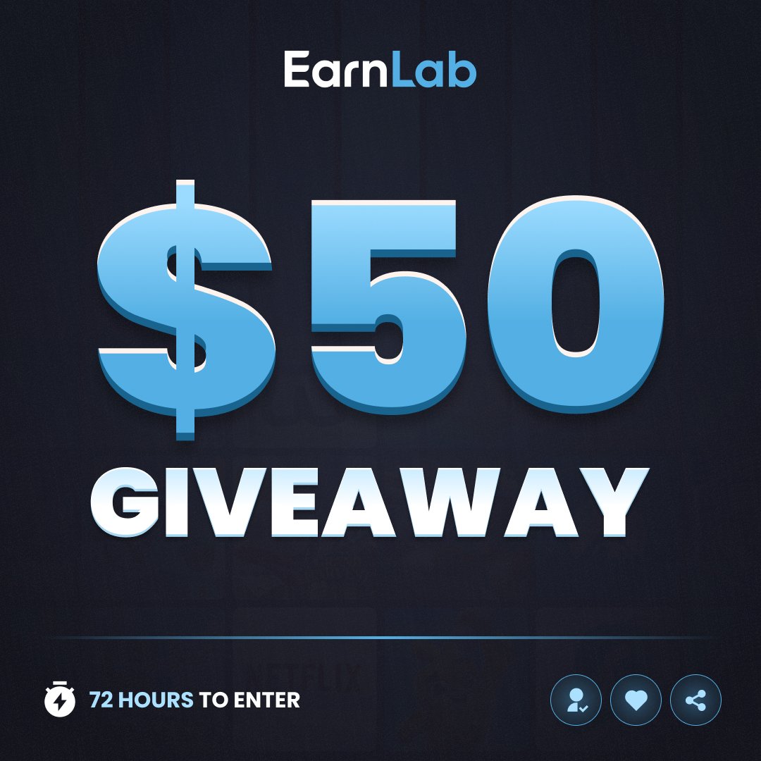 $50 Giveaway Alert! 🎉

You have 72 hours to enter for a chance to win:

1️⃣ Follow <a href="/earnlabcom/">EarnLab.com</a>
2️⃣ Like, comment, and repost our giveaway post
3️⃣ Stay tuned for the winner announcement!

Hurry – don’t miss out! ⏰