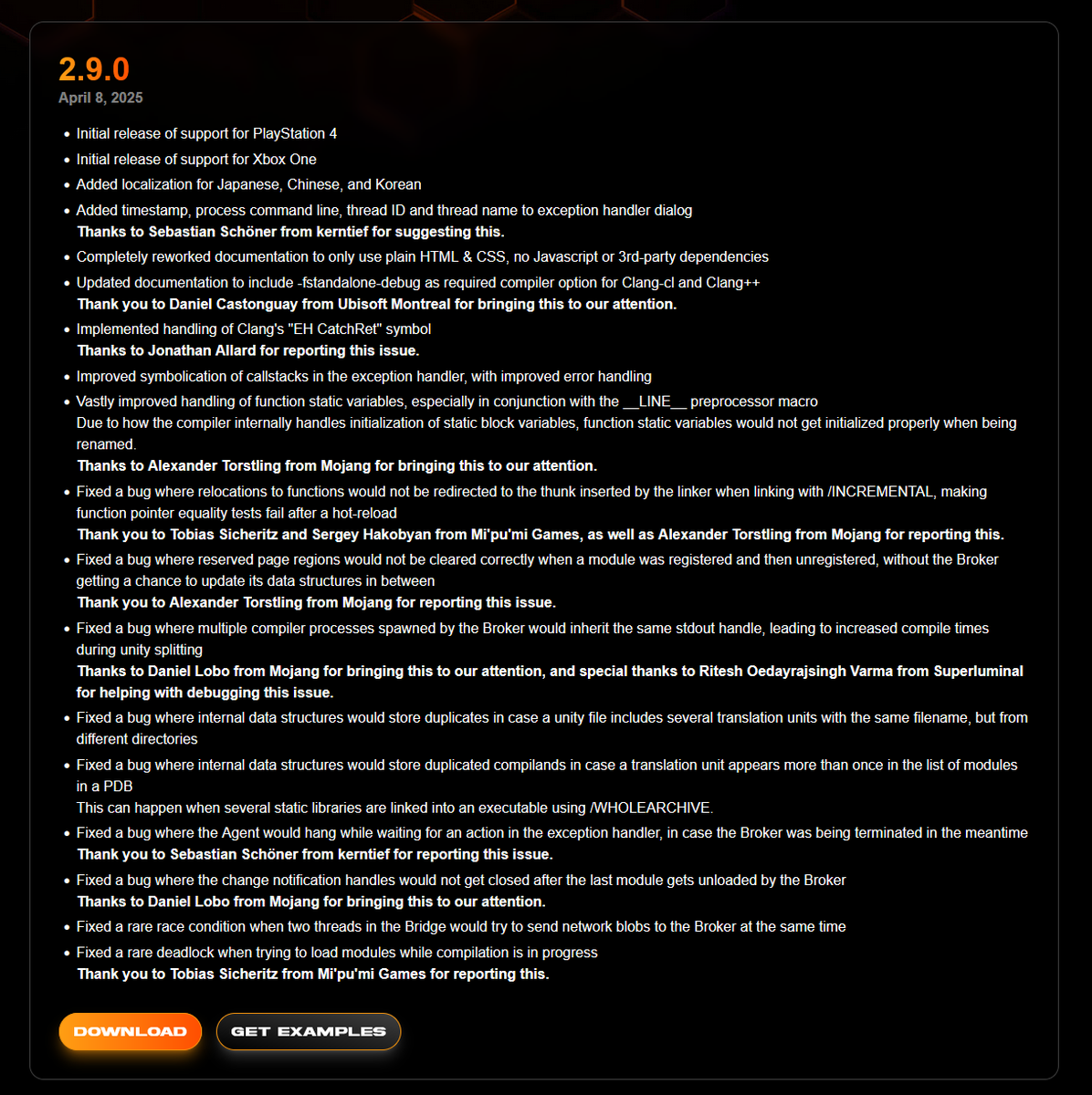 liveplusplus's tweet image. Live++ 2.9.0 out now:
liveplusplus.tech/releases.html
Maybe our biggest update yet!
Support for Xbox One and PlayStation 4.
Localization for Japanese, Chinese, Korean.
Lots of TLC for console versions, lots of bug fixes and improvements across the board.
#cpp #gamedev