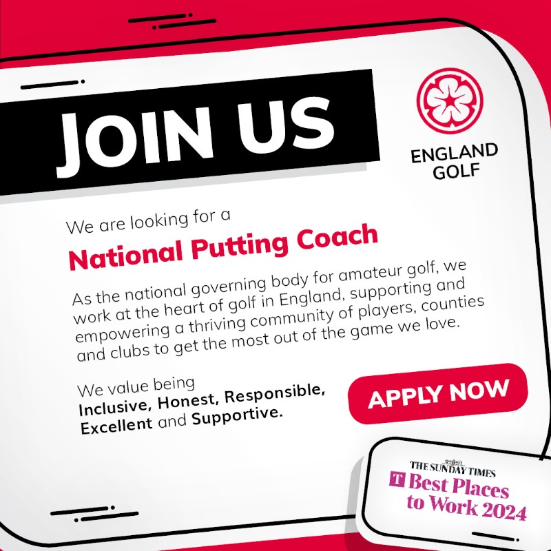EnglandGolf's tweet photo. We're seeking applications for one contractor position of National Boys' and Girls' Putting Coach.

The person will be responsible for the putting development and preparation of players in the England Boys’ and Girls’ Squad/Teams.

Closes 25th April 2025. ⬇️