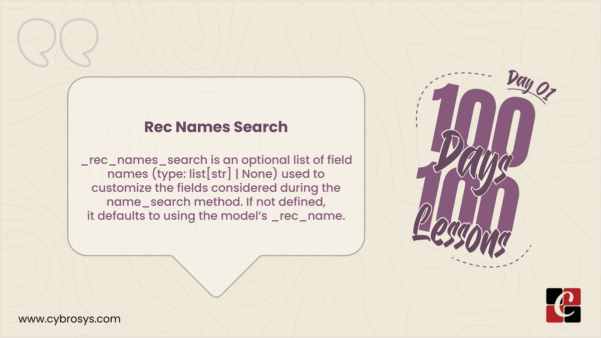 Day 1: Rec Names Search
.
.
.
#OdooTips #OdooFeatures #RecNamesSearch #OdooSearch #DataSearch #RecordSearch #QuickSearch #EfficientSearch #SmartSearch