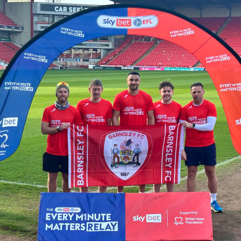 BarnsleyFC's tweet photo. 37km completed in the Every Minutes Matter relay this morning 👏

⤵️ @SkyBet @EFL @CallumSimpson9