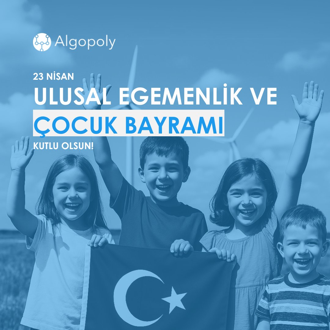algopolyenergy's tweet photo. Enerji tahminindeki uzmanlığımızı çocuklarımıza sürdürülebilir bir gelecek bırakmak için kullanıyoruz. 

23 Nisan Ulusal Egemenlik ve Çocuk Bayramı’nı kutluyoruz. https://t.co/DsD5wqsmWO