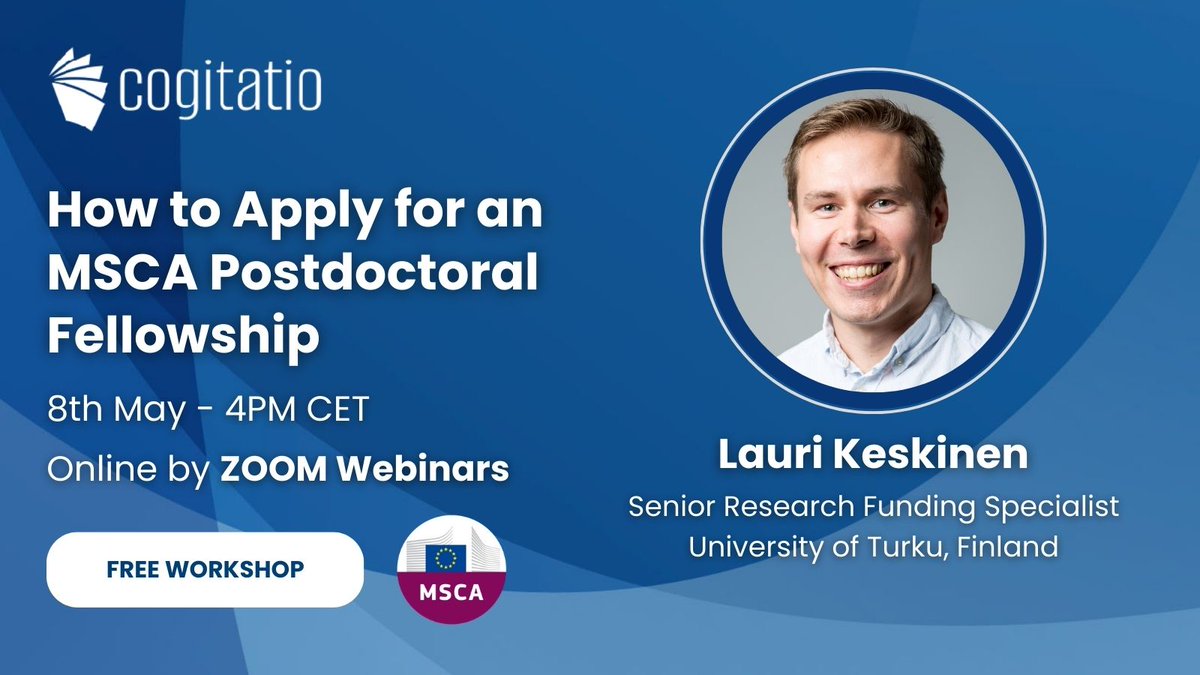 Urban Planning (@cogitatioup) on Twitter photo 🚨 Applying for the MSCA PF? Start strong from day one with our free workshop!
✔️ Navigate MSCA PF funding
✔️ Write a standout proposal (SSH focus)
✔️ Understand the review process
🎙- Lauri Keskinen – MSCA expert at <a href="/UniTurku/">Turun yliopisto - University of Turku</a>
🎟️Register - shortt.link/oPqHb
<a href="/MSCActions/">Marie Skłodowska-Curie Actions</a> 🚨 Applying for the MSCA PF? Start strong from day one with our free workshop!
✔️ Navigate MSCA PF funding
✔️ Write a standout proposal (SSH focus)
✔️ Understand the review process
🎙- Lauri Keskinen – MSCA expert at <a href="/UniTurku/">Turun yliopisto - University of Turku</a>
🎟️Register - shortt.link/oPqHb
<a href="/MSCActions/">Marie Skłodowska-Curie Actions</a>