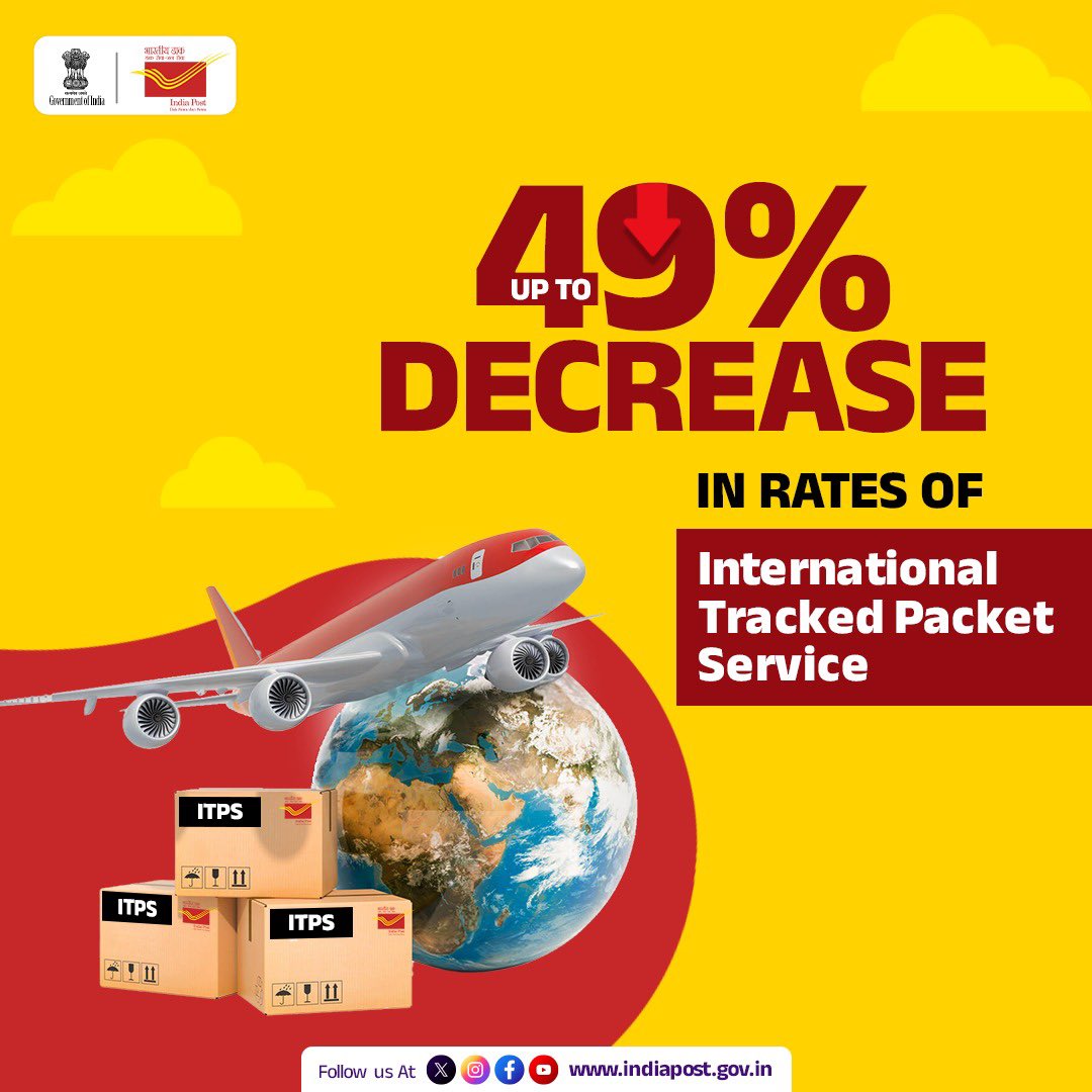 IndiaPostOffice's tweet image. Go global with confidence! 🌍✈️

India Post’s International Tracked Packet Service delivers affordability, reliability, and global reach—helping your business grow beyond borders.

#IndiaPost #ITPS #IndiaToTheWorld #LocalgoesGlobal