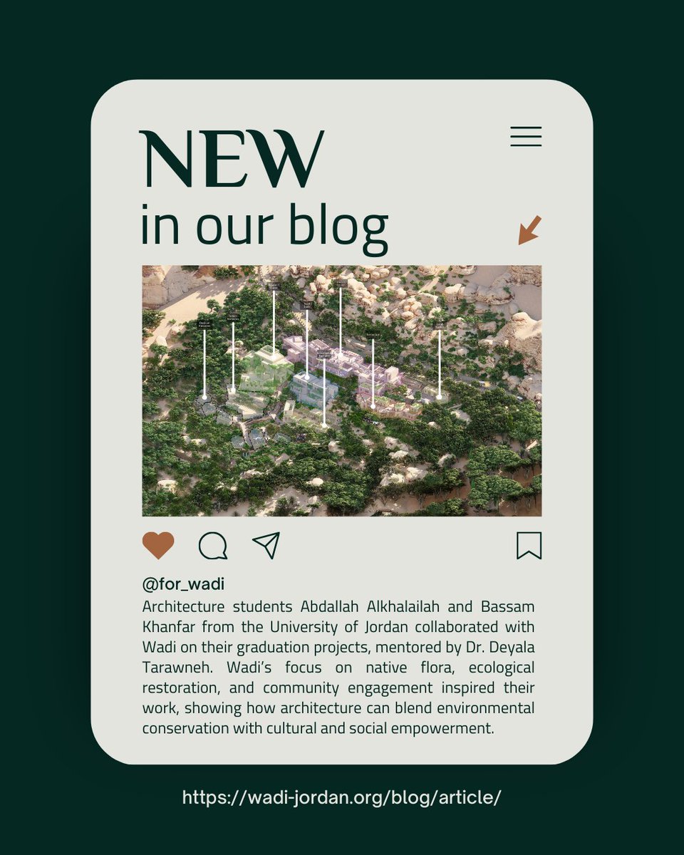 for_wadi's tweet photo. "Ecological Restoration and Architecture: The Learning Opportunities that Stem from their Intersection"
For more information, read the blog posted on our website in the stories and articles section. https://t.co/mQwoAZCLYa