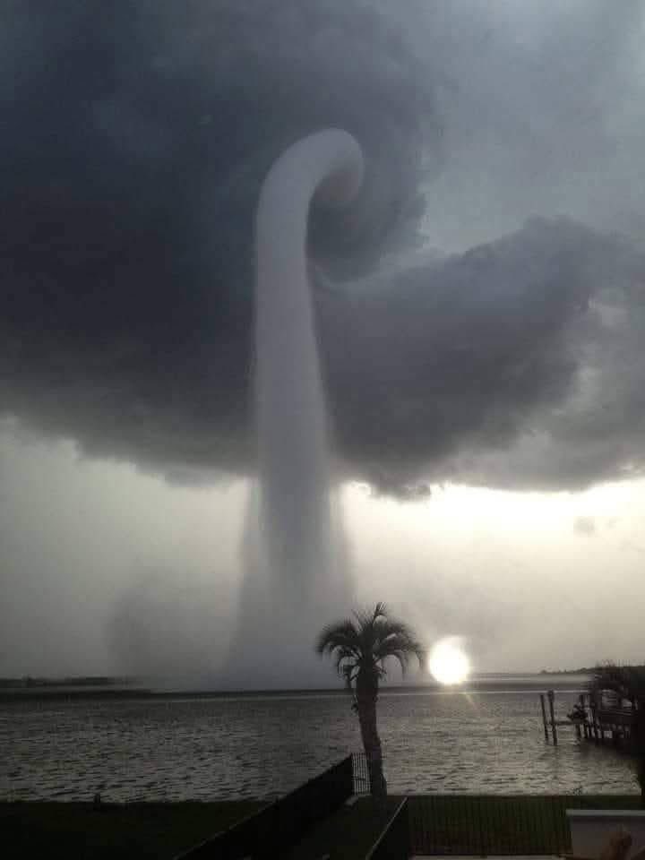 Waterspout spotted in 
Tampa Bay, Florida. 🌪️