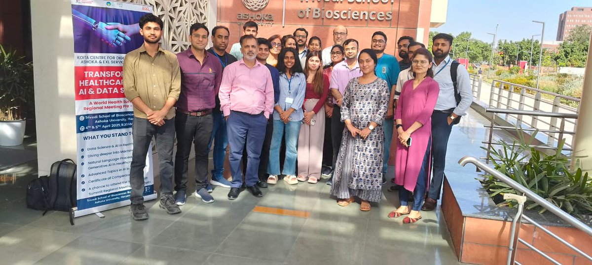 Aradhita Baral (@baral_tweets) on Twitter photo Wrapped up an impactful pre-event workshop for World Health Summit Regional Meeting 2025 on "transforming healthcare with AI and datascience co-hosted by <a href="/KCDH_A/">Koita Centre for Digital Health - Ashoka (KCDH-A)</a> and <a href="/EXL_Service/">EXL</a> ". <a href="/AnuragAgrawalMD/">Anurag Agrawal</a> <a href="/whsnewdelhi2025/">World Health Summit Regional Meeting 2025</a> <a href="/TanmoyRoychow13/">Tanmoy Roychowdhury তন্ময় রায়চৌধুরী</a> <a href="/AshokaUniv/">Ashoka University</a> <a href="/RajeshPandeyLab/">INtegrative GENomics of HOst-PathogEn Lab</a> Wrapped up an impactful pre-event workshop for World Health Summit Regional Meeting 2025 on "transforming healthcare with AI and datascience co-hosted by <a href="/KCDH_A/">Koita Centre for Digital Health - Ashoka (KCDH-A)</a> and <a href="/EXL_Service/">EXL</a> ". <a href="/AnuragAgrawalMD/">Anurag Agrawal</a> <a href="/whsnewdelhi2025/">World Health Summit Regional Meeting 2025</a> <a href="/TanmoyRoychow13/">Tanmoy Roychowdhury তন্ময় রায়চৌধুরী</a> <a href="/AshokaUniv/">Ashoka University</a> <a href="/RajeshPandeyLab/">INtegrative GENomics of HOst-PathogEn Lab</a>