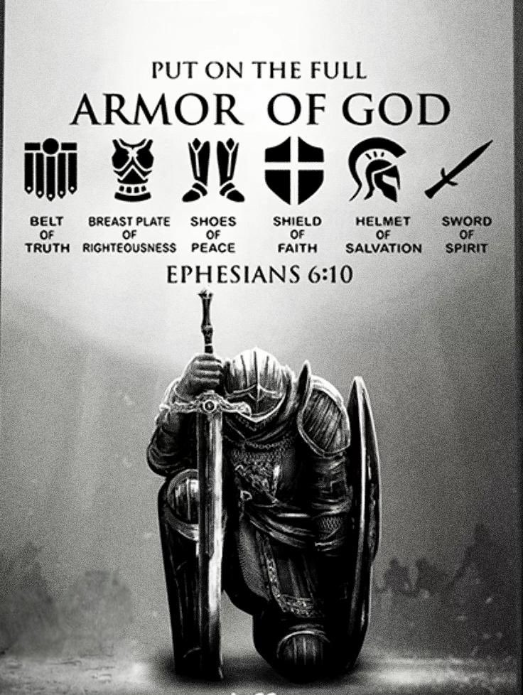 Good morning, 𝕏 fam. 

“Put on the full armor of God, so that you can take your stand against the devil's schemes". Ephesians 6;11