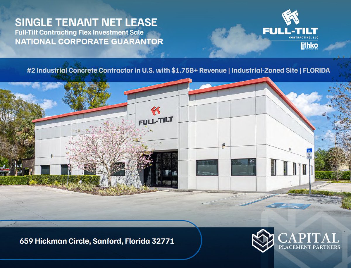 𝐉𝐔𝐒𝐓 𝐋𝐈𝐒𝐓𝐄𝐃! — $1,862,400.00

Capital Placement Partners is proud to present the exclusive offering of a STNL flex property leased  to 𝐅𝐮𝐥𝐥-𝐓𝐢𝐥𝐭 𝐂𝐨𝐧𝐭𝐫𝐚𝐜𝐭𝐢𝐧𝐠 (National Guarantor: <a href="/LithkoLLC/">Lithko Contracting</a>), the 𝐬𝐞𝐜𝐨𝐧𝐝-𝐥𝐚𝐫𝐠𝐞𝐬𝐭 𝐢𝐧𝐝𝐮𝐬𝐭𝐫𝐢𝐚𝐥