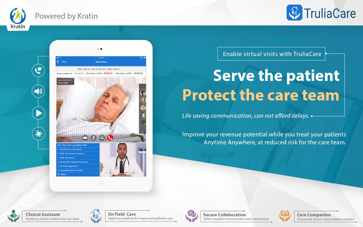 TruliaCare's tweet photo. Enables secure virtual visits and real-time collaboration—anytime, anywhere. Empower your care team, protect patients, and streamline clinical workflows with our digital solution.

#truliacare #hospice #care https://t.co/5Mu1Aih0O4