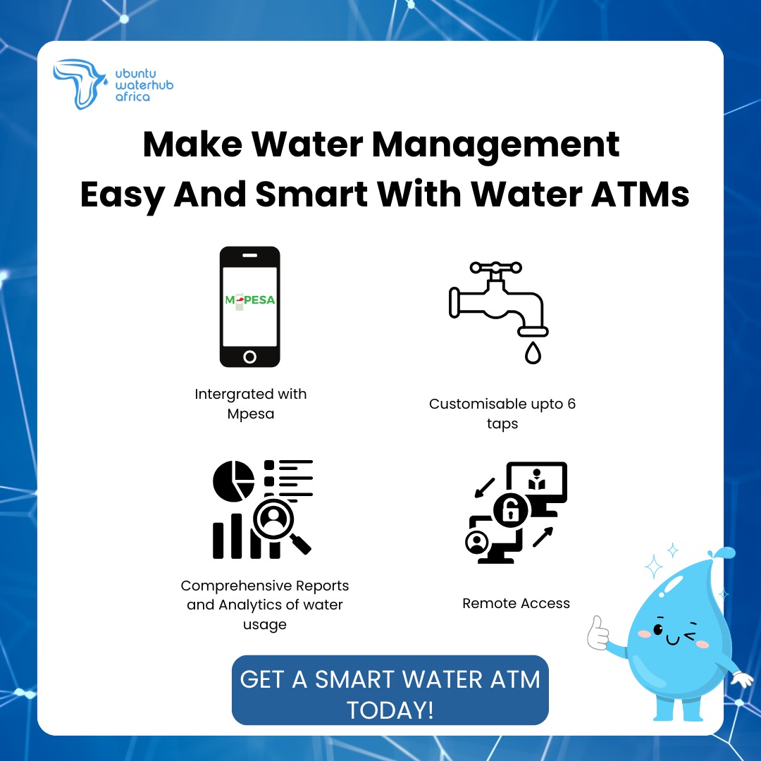 UbuntuWaterhub's tweet photo. Making water management easier than ever. With features like Mpesa integration, customizable taps, and remote access, the Smart Water ATM takes convenience to the next level. Get yours today!
#SmartWaterATM #EfficientWater #TechForGood #SustainableLiving https://t.co/ZG90scdehS