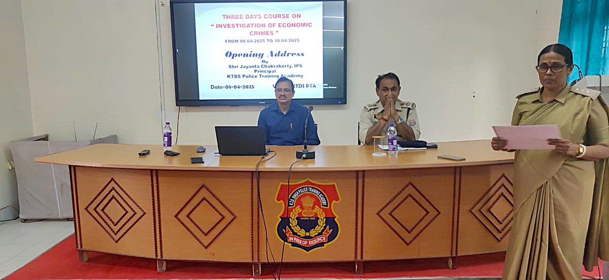 Opening Address of 03 days Course on "Investigation of Economic Crimes" by Principal, KTDS PTA on 08/04/2025
