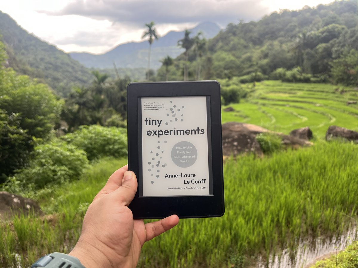 Rishikesh (@rishikeshshari) on Twitter photo Finally have some internet!
This week’s read is Tiny Experiments by <a href="/neuranne/">Anne-Laure Le Cunff</a> !
Absolutely enjoying every bit of it at this awesome place.
P.S: I wish my Kindle was waterproof though! Finally have some internet!
This week’s read is Tiny Experiments by <a href="/neuranne/">Anne-Laure Le Cunff</a> !
Absolutely enjoying every bit of it at this awesome place.
P.S: I wish my Kindle was waterproof though!