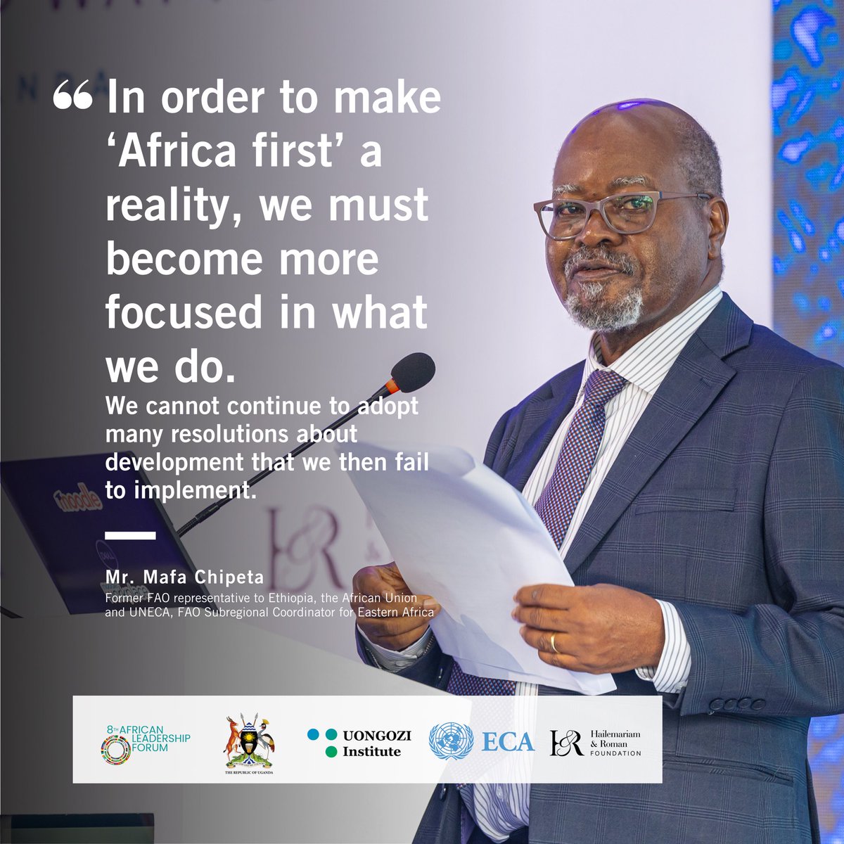 UONGOZI's tweet photo. Mr. Mafa Chipeta: I long to hear ‘Africa first’ as a deserved ambition, given Africa’s rich endowment of human and material resources. In order to make ‘Africa first’ a reality, we must become more focused in what we do.

#ALF2025 #ARFSD11 https://t.co/T1gLpB3dqF