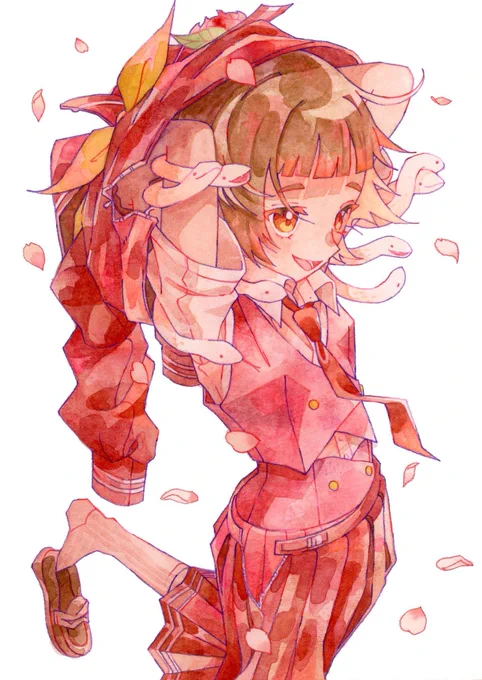 #一次創作祭り春の陣2025 透明水彩で絵描いてます〜 何かをモチーフにキャラデザするのが好きです