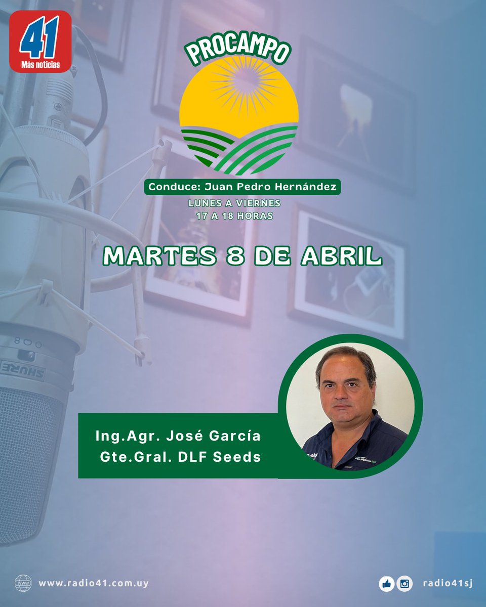 Hoy en #Procampo hablamos con el gerente general de <a href="/DLF_Uruguay/">DLF Seeds</a>, José García, sobre los proyectos de expansión previstos en nuestro país por la empresa semillera.