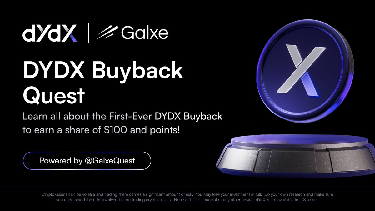 Introducing the latest dYdX Quest powered by <a href="/Galxe/">Galxe</a> 🚀

Take part in the dYdX Surge Program quest for a chance to win a share of 100 $USDC, while exploring everything you need to know about the $20M trading competition.  

Start here ➡️ app.galxe.com/quest/dYdX/GCw…