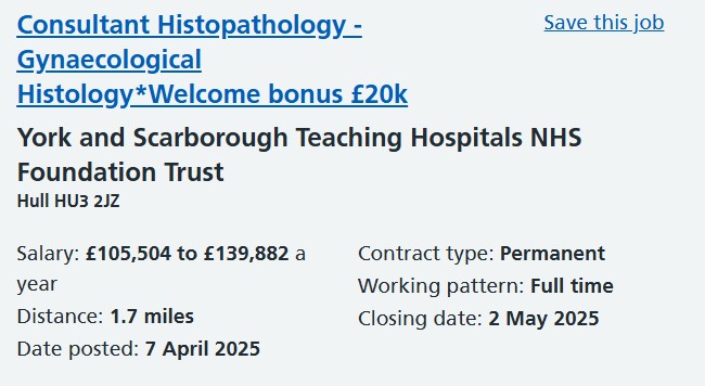 Applications are invited for the role of Consultant Histopathologist specialising in Gynaecological Histopathology at our Hull site.  For further information and to apply click here tinyurl.com/3xrk7yhw