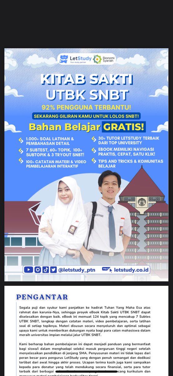 beruangminiso's tweet photo. @sbmptnfess ini ada kak FREE dan masih hidden gem juga sihh, kl kk mau kepoin ig nya aja karena ada komunitasnya belajarnya jg kak yg langsung diajarin sm tutor top PTN https://t.co/OfaxaHcEqw