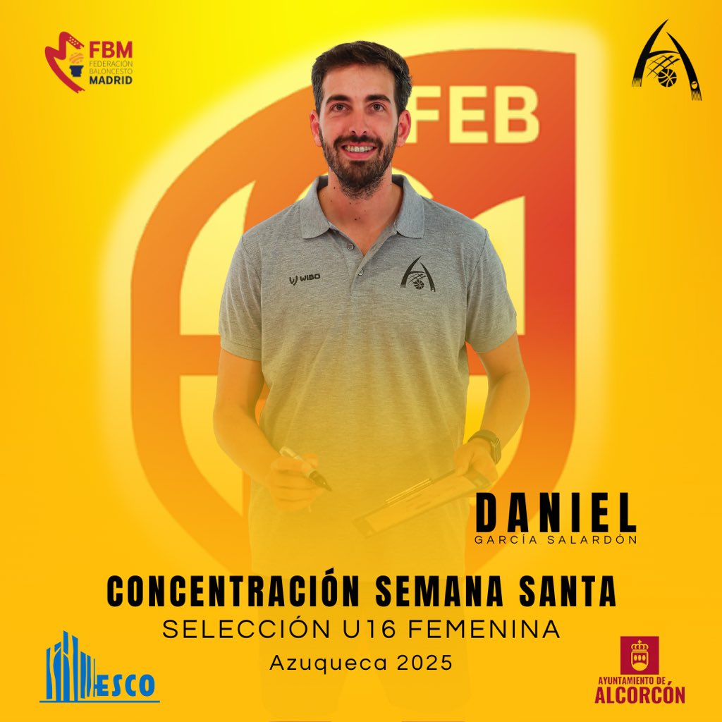 FEMENINO ALCORCÓN (@femeninalcorcon) on Twitter photo 🚨 NOTICIA 🚨
El entrenador del #LF2, <a href="/Danisalardon/">Daniel Salardon</a> ha sido convocado por <a href="/BaloncestoESP/">Baloncesto España</a> para la Concentración que se realizará en Semana Santa con la Selección U16 Femenina 🙌
¡Enhorabuena de toda la #FAmilia amarilla! 💛
#YosoydelFA #Mareaamarilla 🚨 NOTICIA 🚨
El entrenador del #LF2, <a href="/Danisalardon/">Daniel Salardon</a> ha sido convocado por <a href="/BaloncestoESP/">Baloncesto España</a> para la Concentración que se realizará en Semana Santa con la Selección U16 Femenina 🙌
¡Enhorabuena de toda la #FAmilia amarilla! 💛
#YosoydelFA #Mareaamarilla