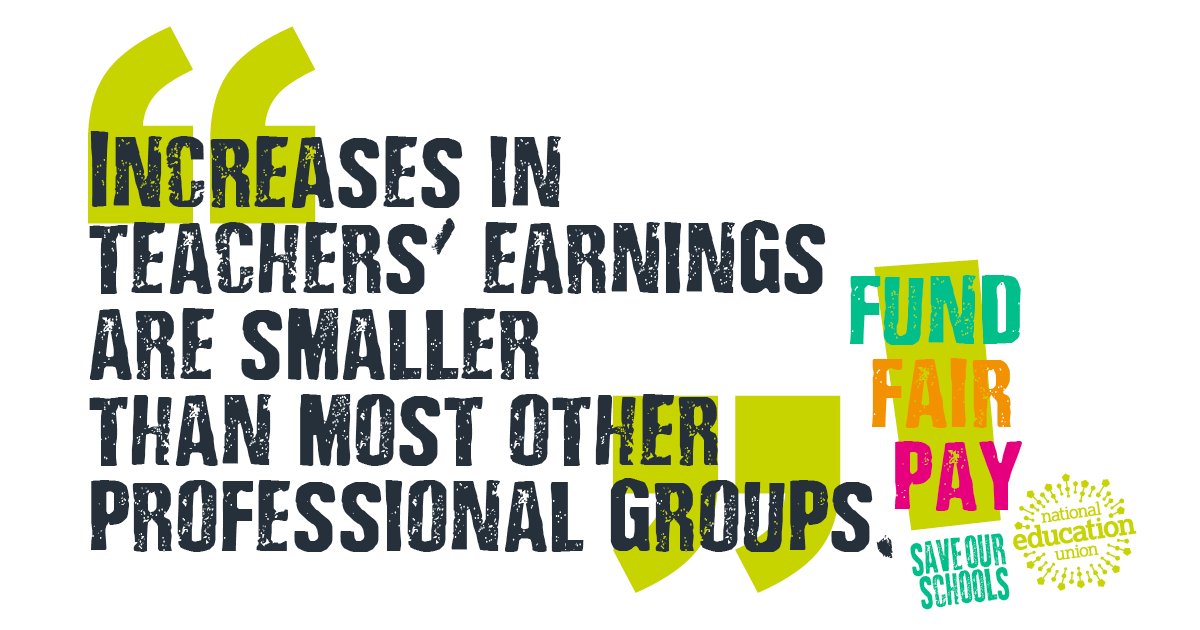 Teachers’ earnings sit near the bottom of the rankings for professional groups.

The government’s response? An unfunded 2.8% pay rise.

1️⃣ It won’t solve the recruitment and retention crisis.
2️⃣ It will push school budgets to a 15-year low.
3️⃣ It’s not sustainable. It’s not fair.