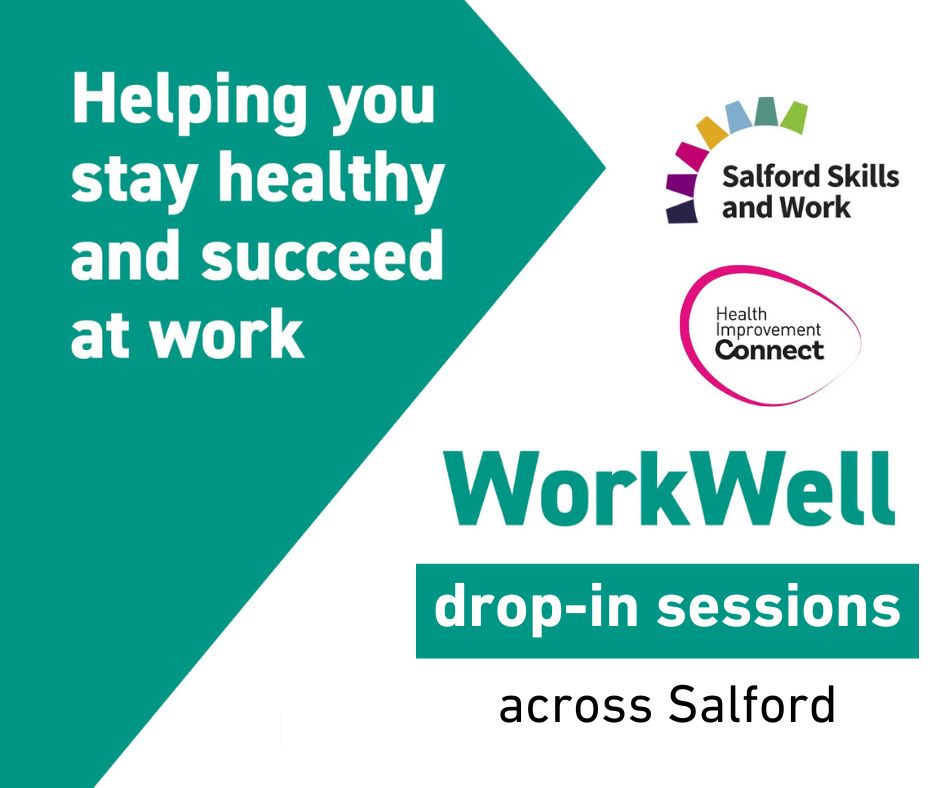 Struggling in work due to a physical or mental health condition? Come along to our WorkWell drop-in session to meet our friendly team for free, confidential and impartial advice about your health in work. The team will be at Eccles Gateway from 5pm to 7pm. No booking required.
