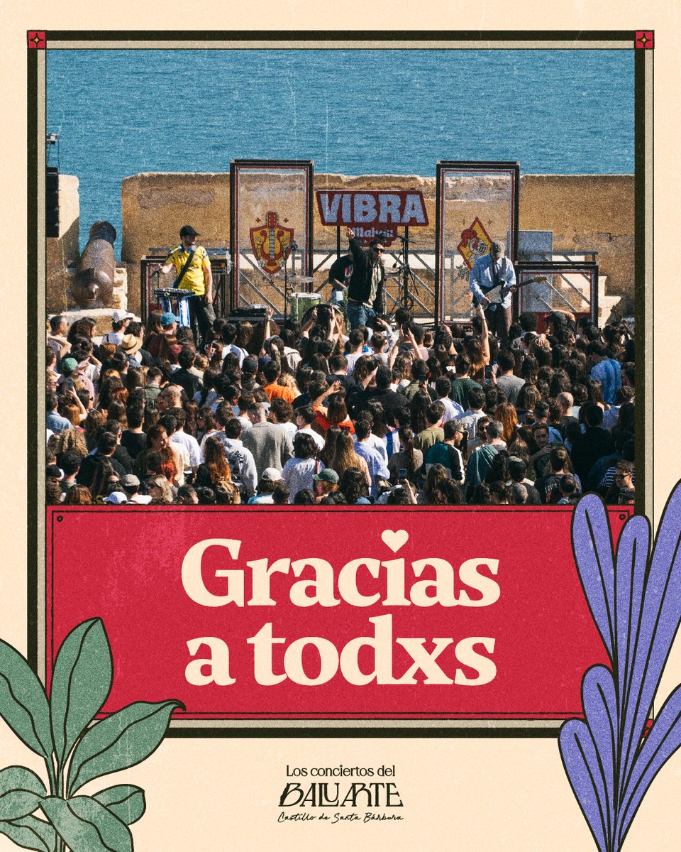 ¡Qué bien nos lo hemos pasado! Así cerramos otra edición de Los Conciertos del Baluarte, un ciclo único de mañanas llenas de música desde lo más alto de Alicante 🏰

¡Gracias a todxs por venir y hacerlo tan especia! ¡Nos vemos en los próximos! ❤️