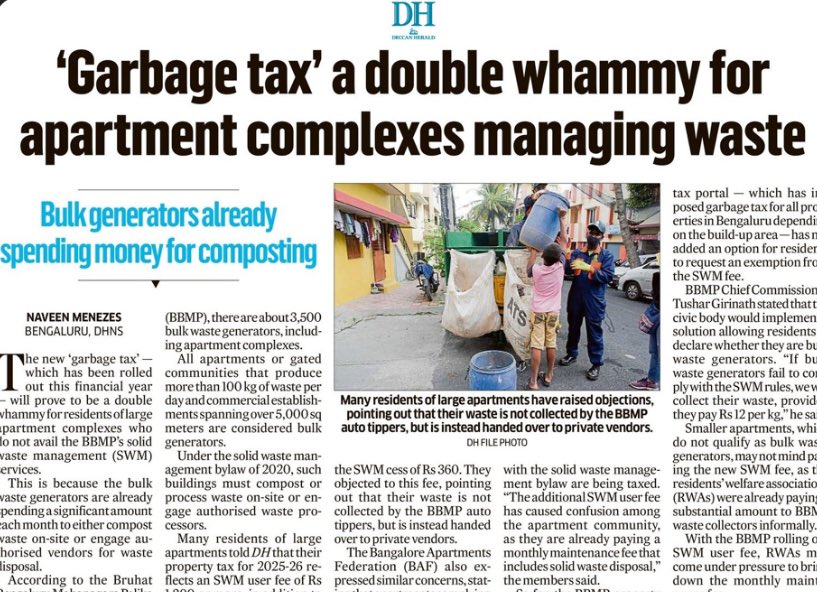 Going by BBMP’s track record, it’s only Money Collection and not Waste Collection. If Monumental Urban Misgovernance has to be witnessed, this is the Last Stop. There is nothing  to be proud of BBMP no Pride… <a href="/DeccanHerald/">Deccan Herald</a> <a href="/CMofKarnataka/">CM of Karnataka</a> <a href="/BJP4Karnataka/">BJP Karnataka</a> <a href="/BJP4India/">BJP</a> <a href="/BYVijayendra/">Vijayendra Yediyurappa</a>