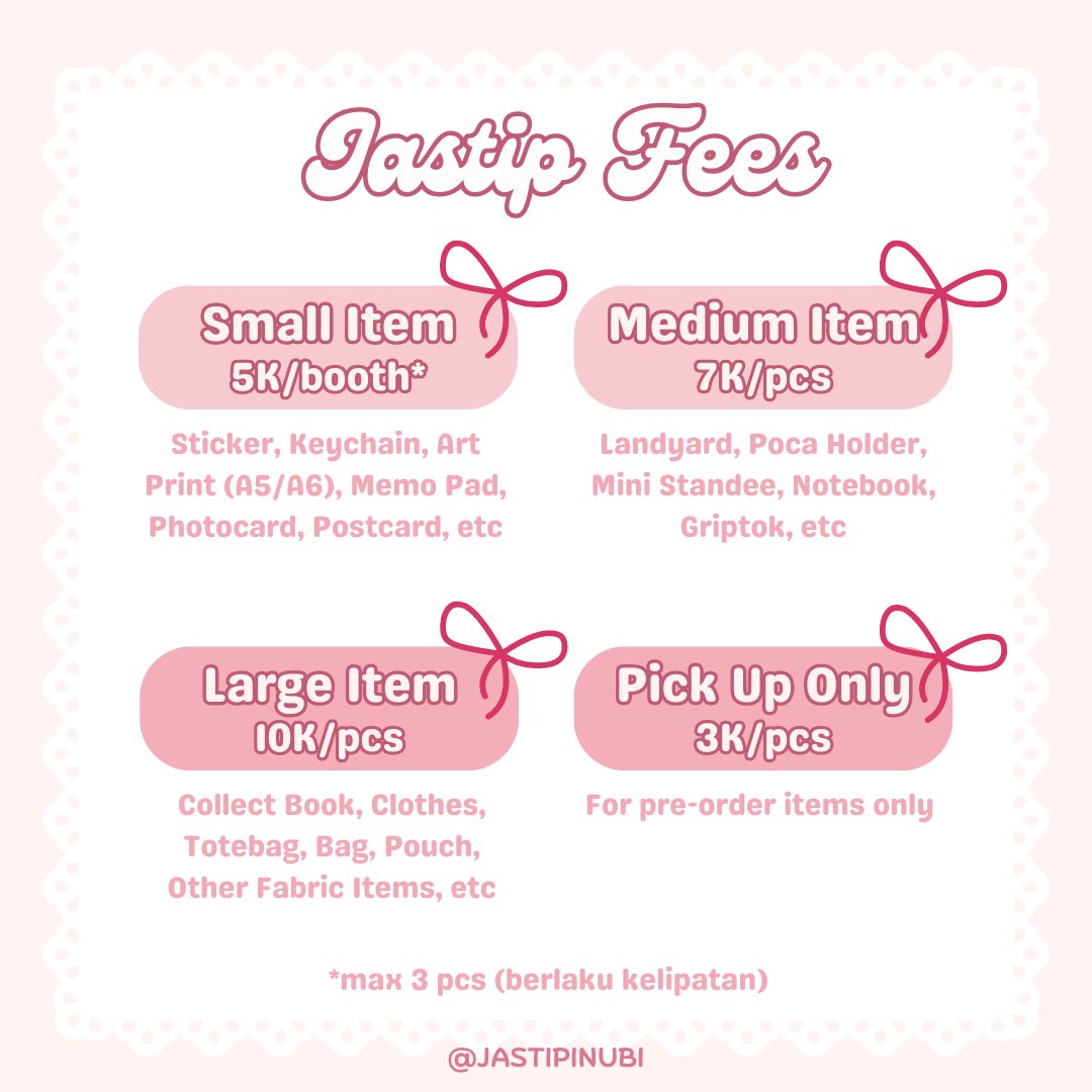 jastipinubii's tweet image. OPEN JASTIP CUPKETS! 𓍢ִ໋🌷͙֒ ᰔᩚ
🗓️ 1 day only (saturday, 19th april 2025)
🏠 tangerang selatan 
🍊 co shopee only
💥 exclude adm shopee and packing
‼️ READ TNC BEFORE ORDER ‼️

dm for more info

t. open jastip jasa titip cupkets