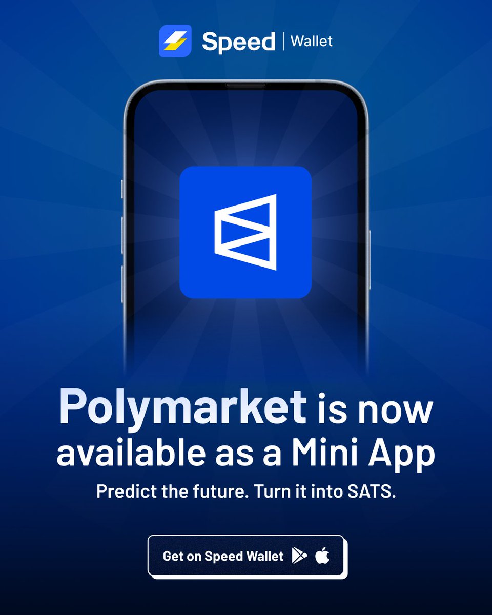 speedwallet's tweet photo. Polymarket is now live in Speed Wallet!
Predict real-world events — from politics to pop culture — and earn SATS for being right.
Just facts and predictions that pay.
🔮Start forecasting now on Speed Wallet: https://t.co/JJ3PDLZayI
@Polymarket #CryptoForecasting #Bitcoin #BTC