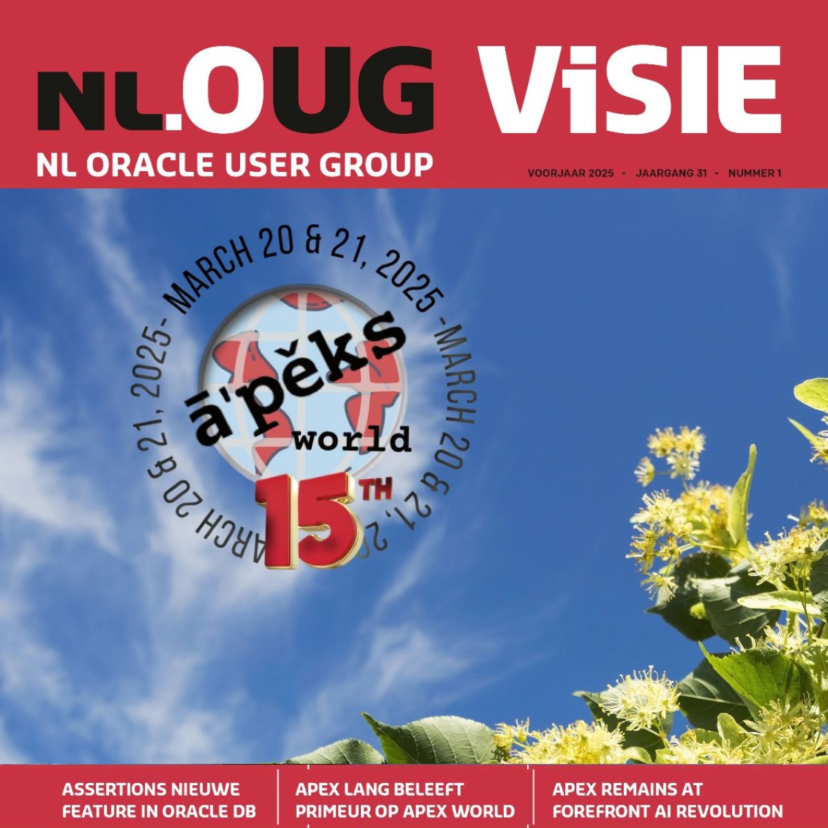 Koffie klaar? Wij regelen het leesvoer :)!

In deze editie o.a.:
• Assertions nieuwe feature in Oracle DB
• APEX Lang beleeft primeur op APEX World
• APEX remains at forefront AI revolution door Simon Hunt

Klik hier om de nieuwste nlOUG Visie te lezen: nloug.nl/wp-content/upl…