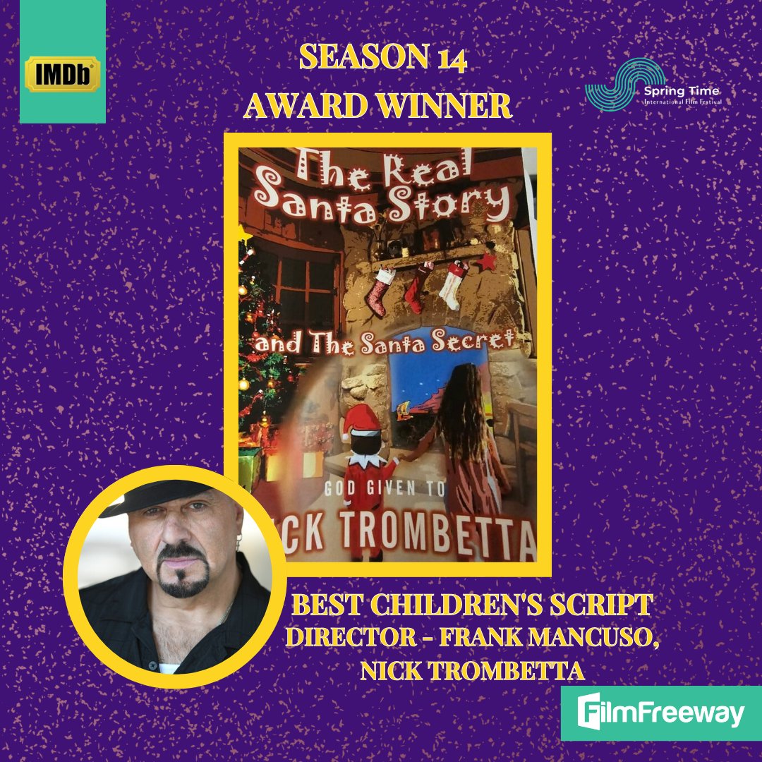 Springtime_iff's tweet image. Congratulations to Frank Mancuso, Nick Trombetta for being the award winner for The real santa story at our prestigious Film festival!🎉
Best wishes to you and your amazing team on this exciting journey!
#filmfestival #imdb #springtime_iff