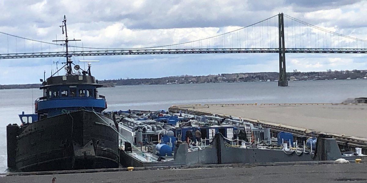 A days break in the grain loading vessels to make time for the Spartan and Spartan II to unload calcium chloride