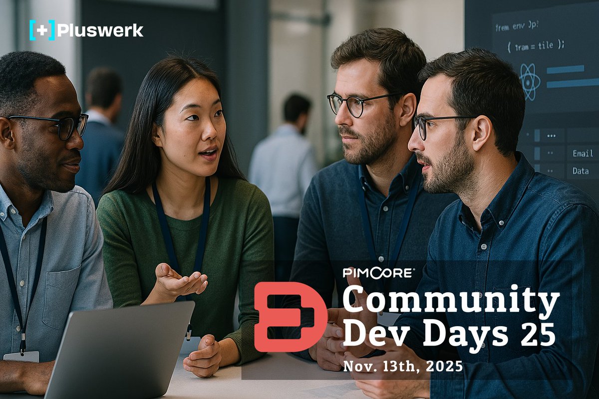 PluswerkAG's tweet photo. Save the Date: 1st #Pimcore Community Dev Day 🗓️
On 13 November, Frankfurt will be the meeting place for the German-speaking @pimcore, @symfony & PHP community. Look forward to deep-dive sessions, best practices & top speakers.
🔗 https://t.co/MDlLi7g97Z
#TechEvent #PCCD https://t.co/xrMYii1E7Z