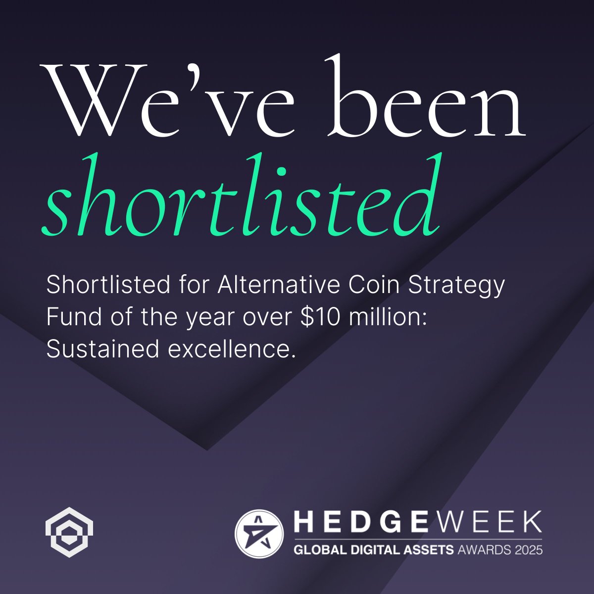 xbtogroup's tweet photo. We’re honored to be shortlisted for Alternative Coin Strategy Fund of the Year (Over $10M): Sustained Excellence at the 2025 @Hedgeweek  European Digital Assets Awards. 

Proud to see our long-term approach recognized.
#Bitcoin #HedgeweekAwards #DigitalAssets #cryptocurrency https://t.co/1sGoIYUpoQ