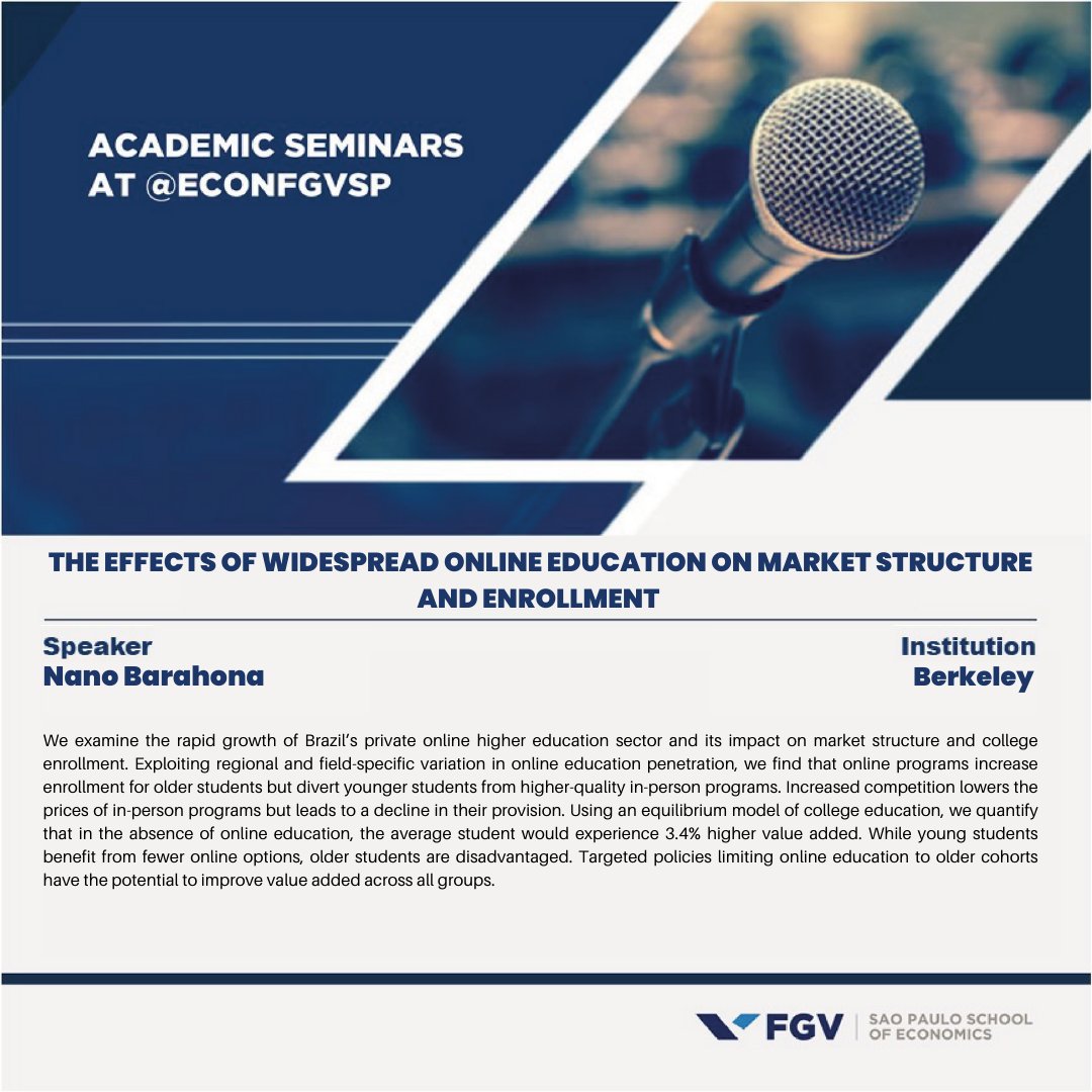 Sao Paulo School of Economics – FGV (@econfgvsp) on Twitter photo We thank <a href="/NanoBarahona/">Nano Barahona</a> for presenting a seminar at the Sao Paulo School of Economics (FGV).
#economicsfgvsp #econtwitter We thank <a href="/NanoBarahona/">Nano Barahona</a> for presenting a seminar at the Sao Paulo School of Economics (FGV).
#economicsfgvsp #econtwitter