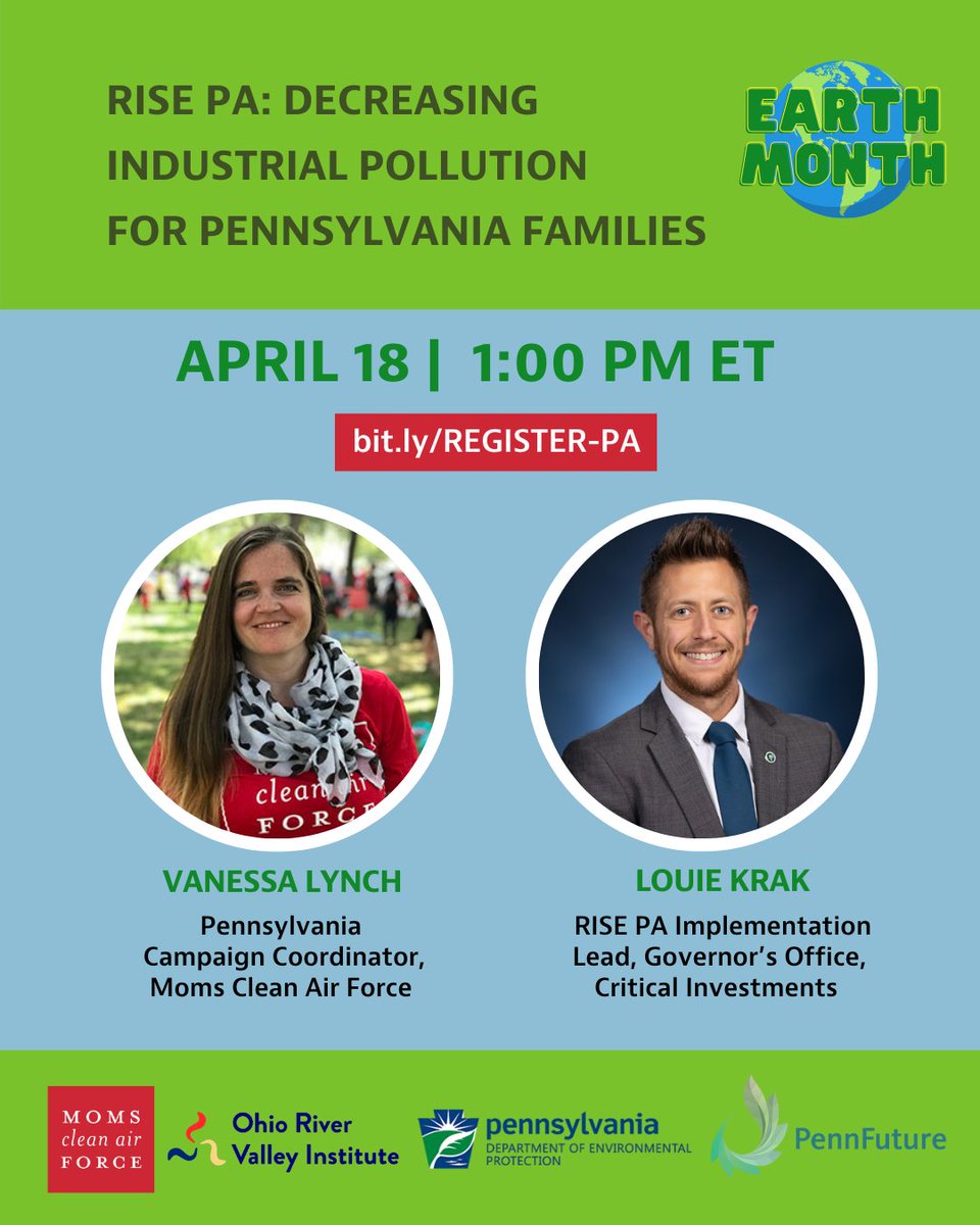 CleanAirMoms_PA's tweet photo. Protecting federal funding in PA means protecting @Pennsylvania_DEP’s new ~$400M #RISE_PA grant program focused on reducing industrial pollution and jumpstarting a cleaner air transition for our families! #SolutionsForPollution https://t.co/fTm3hieXGt